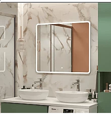 Зеркало для ванной с подсветкой Uperwood Foster (90x80 см, LED подсветка, сенсорный выключатель, антизапотевание)