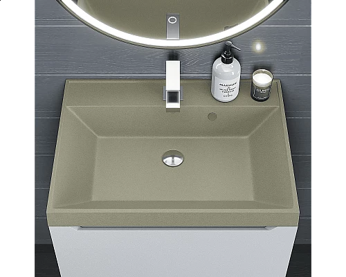 Приобрести Раковина кварцевая для ванной Uperwood Classic Quartz (60 см, бежевая матовая, десерт) в магазине сантехники Santeh-Crystal.ru