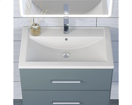 Приобрести Раковина кварцевая для ванной Uperwood Foster Quartz (70 см, белая матовая, жасмин) в магазине сантехники Santeh-Crystal.ru