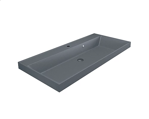 Купить Раковина кварцевая для ванной Uperwood Classic Quartz (100 см, серая матовая, бетон) в магазине сантехники Santeh-Crystal.ru