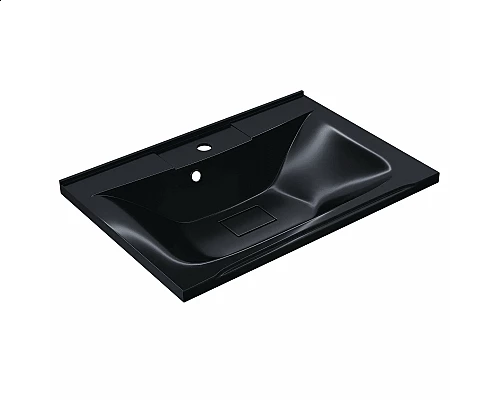 Приобрести Раковина для ванной полувстраиваемая Uperwood Elen (70 см, с декоративной накладкой, черный металл) в магазине сантехники Santeh-Crystal.ru