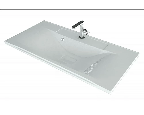 Приобрести Раковина для ванной полувстраиваемая Uperwood Elen (90 см, с декоративной накладкой, белая) в магазине сантехники Santeh-Crystal.ru