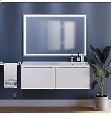 Тумба под раковину для ванной комнаты Uperwood Tanos (120 см, подвесная, правая, белая)