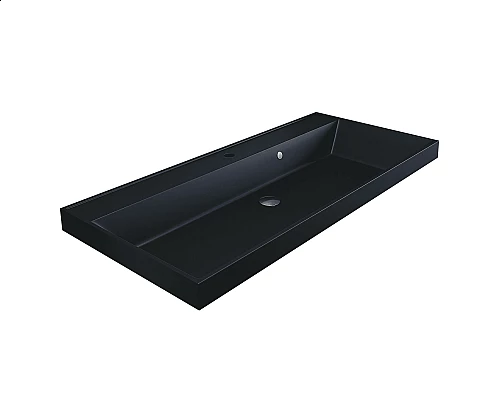 Приобрести Раковина кварцевая для ванной Uperwood Classic Quartz (100 см, черная матовая, уголь) в магазине сантехники Santeh-Crystal.ru
