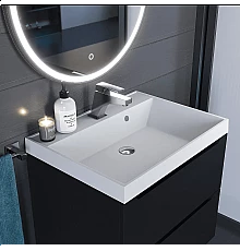 Раковина кварцевая для ванной Uperwood Classic Quartz (60 см, белая матовая, жасмин)