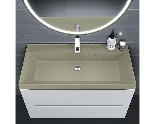 Заказать Раковина кварцевая для ванной Uperwood Classic Quartz (90 см, бежевая матовая, десерт) в магазине сантехники Santeh-Crystal.ru