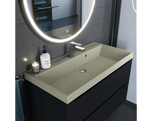 Заказать Раковина кварцевая для ванной Uperwood Classic Quartz (90 см, бежевая матовая, десерт) в магазине сантехники Santeh-Crystal.ru