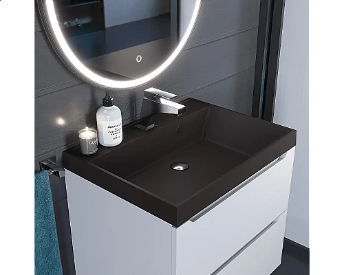 Заказать Раковина кварцевая для ванной Uperwood Classic Quartz (70 см, коричневая матовая, трюфель) в магазине сантехники Santeh-Crystal.ru