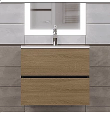 Тумба под раковину для ванной Uperwood Barsa (60 см, подвесная, черная/дуб сонома)