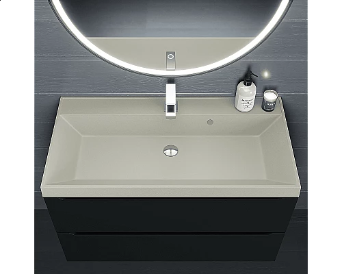 Приобрести Раковина кварцевая для ванной Uperwood Classic Quartz (90 см, бежевая матовая, лён) в магазине сантехники Santeh-Crystal.ru