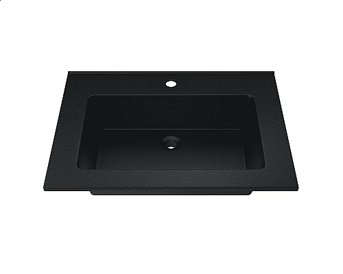 Приобрести Раковина для ванной полувстраиваемая Uperwood Parma Quartz (65 см, черная матовая, космос) в магазине сантехники Santeh-Crystal.ru