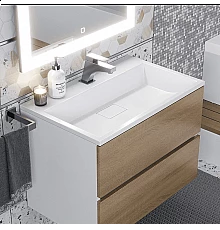 Раковина для ванной полувстраиваемая Uperwood Barsa (70 см, прямоугольная, белая)