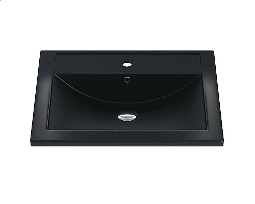 Купить Раковина кварцевая для ванной Uperwood Foster Quartz (60 см, черная матовая, космос) в магазине сантехники Santeh-Crystal.ru