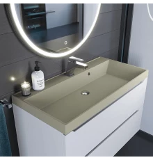 Раковина кварцевая для ванной Uperwood Classic Quartz (100 см, бежевая матовая, десерт)