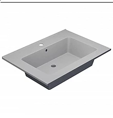 Раковина для ванной полувстраиваемая Uperwood Parma Quartz (65 см, белая матовая, жасмин)