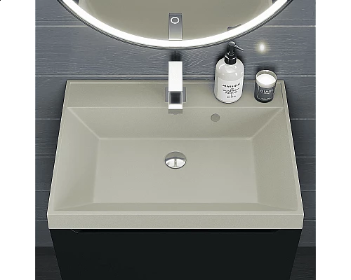 Приобрести Раковина кварцевая для ванной Uperwood Classic Quartz (70 см, бежевая матовая, лён) в магазине сантехники Santeh-Crystal.ru