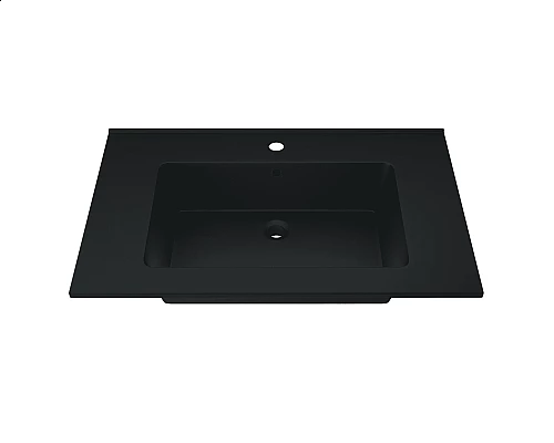 Заказать Раковина для ванной полувстраиваемая Uperwood Parma Quartz (75 см, черная матовая, уголь) в магазине сантехники Santeh-Crystal.ru