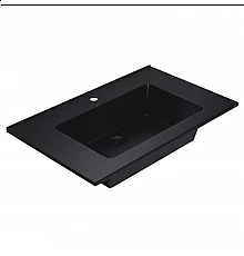 Раковина для ванной полувстраиваемая Uperwood Parma Quartz (75 см, черная матовая, космос)
