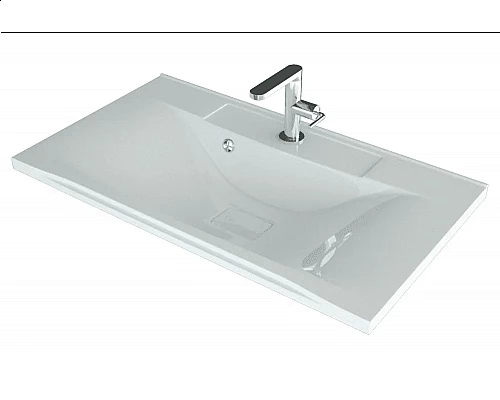 Приобрести Раковина для ванной полувстраиваемая Uperwood Elen (80 см, с декоративной накладкой, белая) в магазине сантехники Santeh-Crystal.ru