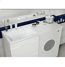 Раковина над стиральной машиной Uperwood Марсал (120 см, левая, белая)