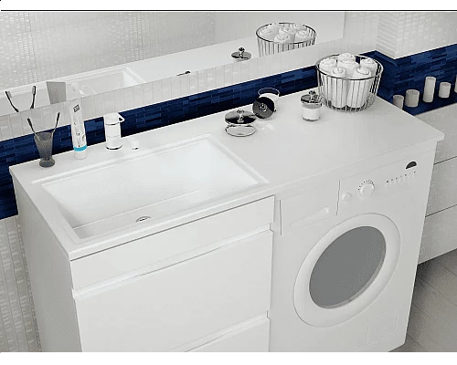 Купить Раковина над стиральной машиной Uperwood Марсал (120 см, левая, белая) в магазине сантехники Santeh-Crystal.ru
