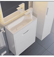 Тумба под раковину для ванной Uperwood Modul (50 см, подвесная, матовая, белая)