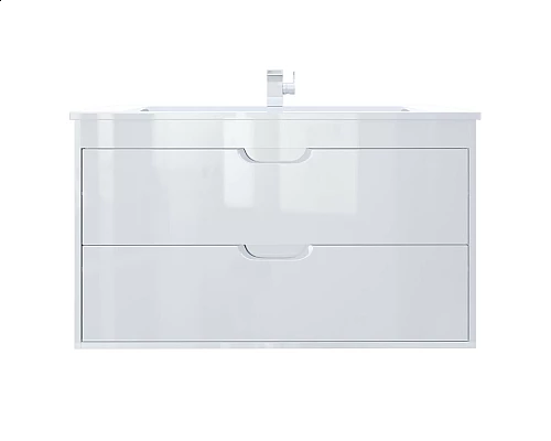 Купить Тумба с раковиной для ванной Uperwood Modul (100 см, подвесная, глянцевая, белая) в магазине сантехники Santeh-Crystal.ru