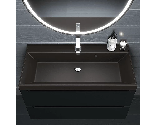 Купить Раковина кварцевая для ванной Uperwood Classic Quartz (90 см, коричневая матовая, трюфель) в магазине сантехники Santeh-Crystal.ru