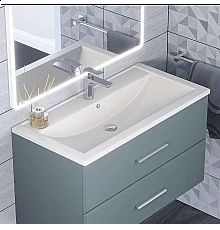 Раковина кварцевая для ванной Uperwood Foster Quartz (90 см, белая матовая, жасмин)