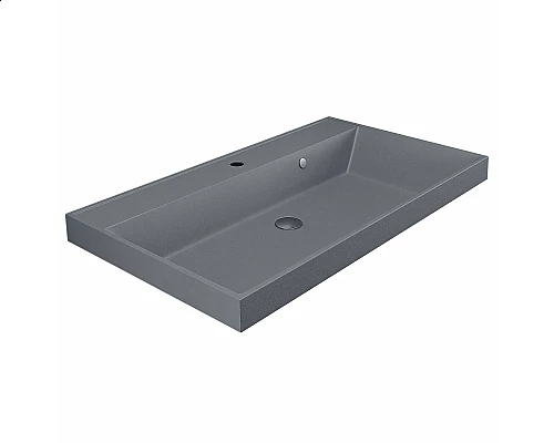 Приобрести Раковина кварцевая для ванной Uperwood Classic Quartz (80 см, серая матовая, бетон) в магазине сантехники Santeh-Crystal.ru