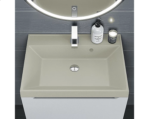 Приобрести Раковина кварцевая для ванной Uperwood Classic Quartz (70 см, бежевая матовая, лён) в магазине сантехники Santeh-Crystal.ru