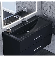 Раковина кварцевая для ванной Uperwood Foster Quartz (100 см, черная матовая, космос)