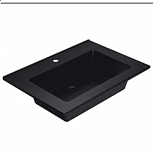 Раковина для ванной полувстраиваемая Uperwood Parma Quartz (65 см, черная матовая, космос)