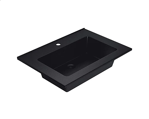 Приобрести Раковина для ванной полувстраиваемая Uperwood Parma Quartz (65 см, черная матовая, космос) в магазине сантехники Santeh-Crystal.ru