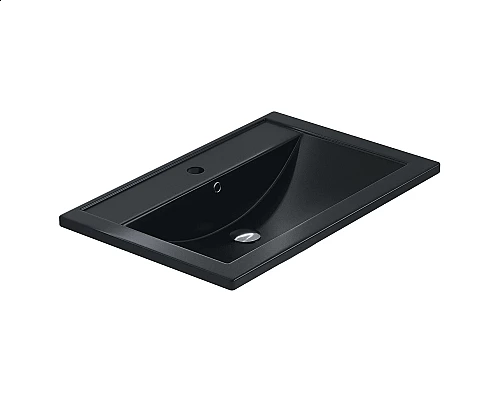 Купить Раковина кварцевая для ванной Uperwood Foster Quartz (70 см, черная матовая, уголь) в магазине сантехники Santeh-Crystal.ru