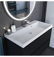 Раковина кварцевая для ванной Uperwood Classic Quartz (100 см, белая матовая, жасмин)