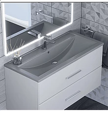 Раковина кварцевая для ванной Uperwood Foster Quartz (100 см, серая матовая, бетон)