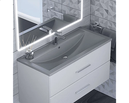 Заказать Раковина кварцевая для ванной Uperwood Foster Quartz (100 см, серая матовая, бетон) в магазине сантехники Santeh-Crystal.ru