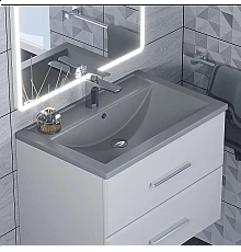 Раковина кварцевая для ванной Uperwood Foster Quartz (70 см, серая матовая, бетон)