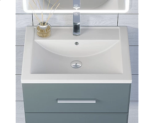 Купить Раковина кварцевая для ванной Uperwood Foster Quartz (60 см, белая матовая, жасмин) в магазине сантехники Santeh-Crystal.ru