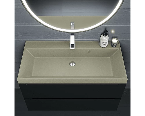 Купить Раковина кварцевая для ванной Uperwood Classic Quartz (100 см, бежевая матовая, десерт) в магазине сантехники Santeh-Crystal.ru