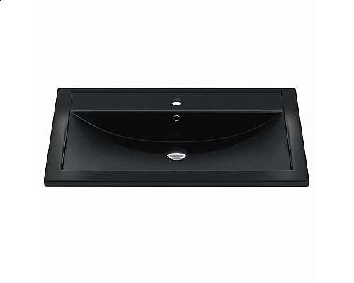 Купить Раковина кварцевая для ванной Uperwood Foster Quartz (80 см, черная матовая, космос) в магазине сантехники Santeh-Crystal.ru