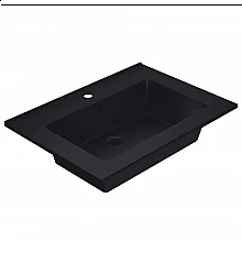 Раковина для ванной полувстраиваемая Uperwood Parma Quartz (65 см, черная матовая, уголь)