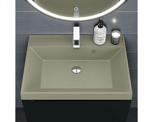 Приобрести Раковина кварцевая для ванной Uperwood Classic Quartz (60 см, бежевая матовая, десерт) в магазине сантехники Santeh-Crystal.ru