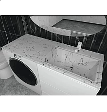 Раковина над стиральной машиной Uperwood Марсал (120 см, правая, белый мрамор)