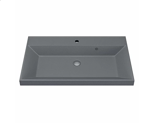 Приобрести Раковина кварцевая для ванной Uperwood Classic Quartz (80 см, серая матовая, бетон) в магазине сантехники Santeh-Crystal.ru
