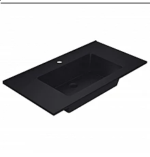Раковина для ванной полувстраиваемая Uperwood Parma Quartz (85 см, черная матовая, уголь)