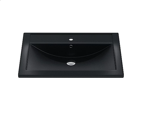 Купить Раковина кварцевая для ванной Uperwood Foster Quartz (70 см, черная матовая, космос) в магазине сантехники Santeh-Crystal.ru