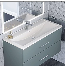 Раковина кварцевая для ванной Uperwood Foster Quartz (100 см, белая матовая, жасмин)