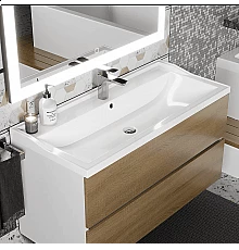 Раковина для ванной полувстраиваемая Uperwood Family (100 см, прямоугольная, белая)